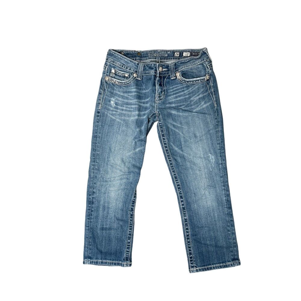 Miss Me Capri Y2K flap pocket denim jeans 28 - Picture 2 of 7